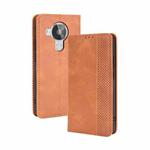 For Nokia 7.3 Magnetic Buckle Retro Crazy Horse Texture Horizontal Flip Leather Case with Holder & Card Slots & Photo Frame(Brown)