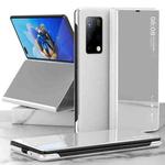 For Huawei Mate X2 Electroplated Mirror Protective Case with Holder(Silver)