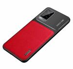 For vivo S7 Frosted Metal + Leather Texture Protective Case(Red)