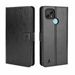 For OPPO Realme C21 Retro Crazy Horse Texture Horizontal Flip Leather Case with Holder & Card Slots & Lanyard(Black)