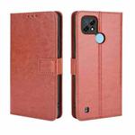 For OPPO Realme C21 Retro Crazy Horse Texture Horizontal Flip Leather Case with Holder & Card Slots & Lanyard(Brown)