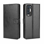 For OPPO Reno5 Pro+ / Find X3 Neo Retro Crazy Horse Texture Horizontal Flip Leather Case with Holder & Card Slots & Lanyard(Black)