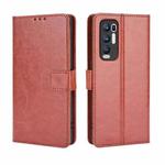 For OPPO Reno5 Pro+ / Find X3 Neo Retro Crazy Horse Texture Horizontal Flip Leather Case with Holder & Card Slots & Lanyard(Brown)