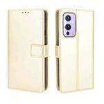 For OnePlus 9 (EU/US Version) Retro Crazy Horse Texture Horizontal Flip Leather Case with Holder & Card Slots & Lanyard(Gold)