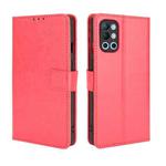 For OnePlus 9R Retro Crazy Horse Texture Horizontal Flip Leather Case with Holder & Card Slots & Lanyard(Red)