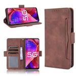 For OPPO A93 5G Skin Feel Calf Pattern Horizontal Flip Leather Case with Holder & Card Slots & Photo Frame(Brown)