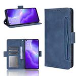 For OPPO Find X3 Lite / Reno5 5G Skin Feel Calf Pattern Horizontal Flip Leather Case with Holder & Card Slots & Photo Frame(Blue)