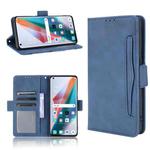 For OPPO Find X3 / Find X3 Pro Skin Feel Calf Pattern Horizontal Flip Leather Case with Holder & Card Slots & Photo Frame(Blue)