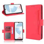 For OPPO Realme C21 Skin Feel Calf Pattern Horizontal Flip Leather Case with Holder & Card Slots & Photo Frame(Red)