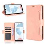 For OPPO Realme C21 Skin Feel Calf Pattern Horizontal Flip Leather Case with Holder & Card Slots & Photo Frame(Pink)