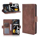 For OPPO Realme GT 5G Skin Feel Calf Pattern Horizontal Flip Leather Case with Holder & Card Slots & Photo Frame(Brown)