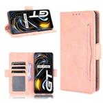 For OPPO Realme GT 5G Skin Feel Calf Pattern Horizontal Flip Leather Case with Holder & Card Slots & Photo Frame(Pink)