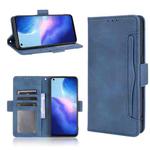 For OPPO Reno5 4G Skin Feel Calf Pattern Horizontal Flip Leather Case with Holder & Card Slots & Photo Frame(Blue)