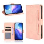 For OPPO Reno5 4G Skin Feel Calf Pattern Horizontal Flip Leather Case with Holder & Card Slots & Photo Frame(Pink)