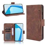 For Oneplus 9R Skin Feel Calf Pattern Horizontal Flip Leather Case with Holder & Card Slots & Photo Frame(Brown)