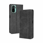 For Xiaomi Redmi Note 10 4G / Note 10S Magnetic Buckle Retro Crazy Horse Texture Horizontal Flip Leather Case with Holder & Card Slots & Photo Frame(Black)