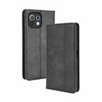 For Xiaomi Mi 11 Lite 5G / 4G Magnetic Buckle Retro Crazy Horse Texture Horizontal Flip Leather Case with Holder & Card Slots & Photo Frame(Black)