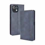 For Xiaomi Mi 11 Lite 5G / 4G Magnetic Buckle Retro Crazy Horse Texture Horizontal Flip Leather Case with Holder & Card Slots & Photo Frame(Blue)