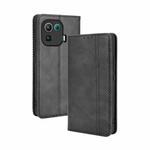 For Xiaomi Mi 11 Pro Magnetic Buckle Retro Crazy Horse Texture Horizontal Flip Leather Case with Holder & Card Slots & Photo Frame(Black)