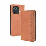 For Xiaomi Mi 11 Pro Magnetic Buckle Retro Crazy Horse Texture Horizontal Flip Leather Case with Holder & Card Slots & Photo Frame(Brown)