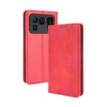 For Xiaomi Mi 11 Ultra Magnetic Buckle Retro Crazy Horse Texture Horizontal Flip Leather Case with Holder & Card Slots & Photo Frame(Red)