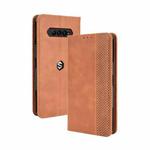 For Xiaomi Black Shark 4 / Black Shark 4 Pro Magnetic Buckle Retro Crazy Horse Texture Horizontal Flip Leather Case with Holder & Card Slots & Photo Frame(Brown)