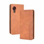 For Samsung Galaxy Xcover 5 Magnetic Buckle Retro Crazy Horse Texture Horizontal Flip Leather Case with Holder & Card Slots & Photo Frame(Brown)