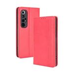 For Xiaomi Mi 10S Magnetic Buckle Retro Crazy Horse Texture Horizontal Flip Leather Case with Holder & Card Slots & Photo Frame(Red)