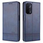 For OPPO A93 (5G) AZNS Magnetic Calf Texture Horizontal Flip Leather Case with Card Slots & Holder & Wallet(Dark Blue)
