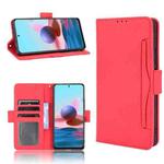 For Xiaomi Redmi Note 10 Pro / Note 10 Pro Max Skin Feel Calf Pattern Horizontal Flip Leather Case with Holder & Card Slots & Photo Frame(Red)