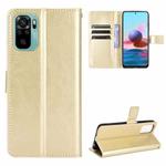 For Xiaomi Redmi Note 10 4G / Note 10S Retro Crazy Horse Texture Horizontal Flip Leather Case with Holder & Card Slots & Photo Frame(Gold)