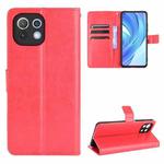 For Xiaomi Mi 11 Lite 4G Retro Crazy Horse Texture Horizontal Flip Leather Case with Holder & Card Slots & Photo Frame(Red)