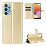 For Samsung Galaxy A32 4G(EU Version) Retro Crazy Horse Texture Horizontal Flip Leather Case with Holder & Card Slots & Photo Frame(Gold)