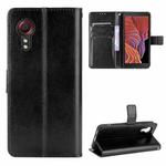 For Samsung Galaxy Xcover 5 Retro Crazy Horse Texture Horizontal Flip Leather Case with Holder & Card Slots & Photo Frame(Black)