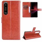 For Sony Xperia 1 III Retro Crazy Horse Texture Horizontal Flip Leather Case with Holder & Card Slots & Photo Frame(Brown)