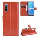 For Sony Xperia 10 III Retro Crazy Horse Texture Horizontal Flip Leather Case with Holder & Card Slots & Photo Frame(Brown)