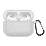 Solid Color Silicone Earphone Protective Case for AirPods Pro, with Hook(White)