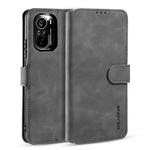 For Xiaomi Redmi K40 DG.MING Retro Oil Side Horizontal Flip Leather Case with Holder & Card Slots & Wallet(Grey)