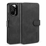 For Xiaomi Redmi K40 Pro DG.MING Retro Oil Side Horizontal Flip Leather Case with Holder & Card Slots & Wallet(Black)