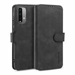 For Xiaomi Redmi Note 9 4G DG.MING Retro Oil Side Horizontal Flip Leather Case with Holder & Card Slots & Wallet(Black)