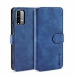 For Xiaomi Poco M3 DG.MING Retro Oil Side Horizontal Flip Leather Case with Holder & Card Slots & Wallet(Blue)