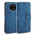 For Xiaomi Redmi Note 9 5G DG.MING Retro Oil Side Horizontal Flip Leather Case with Holder & Card Slots & Wallet(Blue)