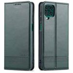 For Samsung Galaxy M62 / F62 AZNS Magnetic Calf Texture Horizontal Flip Leather Case with Card Slots & Holder & Wallet(Dark Green)