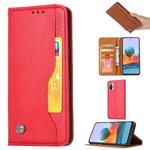 For Xiaomi Redmi Note 10 4G / Note 10S Knead Skin Texture Horizontal Flip Leather Case with Photo Frame & Holder & Card Slots & Wallet(Red)