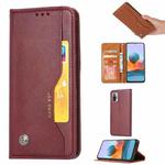 For Xiaomi Redmi Note 10 4G / Note 10S Knead Skin Texture Horizontal Flip Leather Case with Photo Frame & Holder & Card Slots & Wallet(Wine Red)