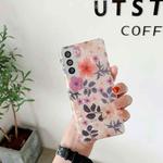 For Samsung Galaxy S21+ 5G Painted Pattern TPU Protective Case(Purple Red Flower)