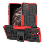 For iPhone 11 Pro Max Tire Texture TPU + PC Shockproof Case with Holder(Red)