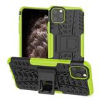 For iPhone 11 Pro Max Tire Texture TPU + PC Shockproof Case with Holder(Green)