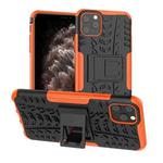 For iPhone 11 Pro Max Tire Texture TPU + PC Shockproof Case with Holder(Orange)
