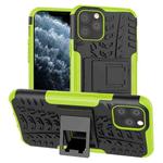 For iPhone 11 Pro Tire Texture TPU + PC Shockproof Case with Holder(Green)